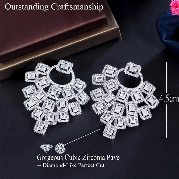 أقراط نسائية كبيرة متدلية على شكل هندسي رقيقWomen's Large Geometric Dangle Earrings