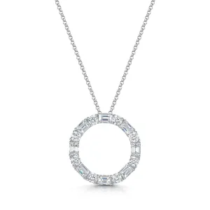 18ct White Gold Emerald & Brilliant-Cut Diamond Polo Necklace 2.80ct