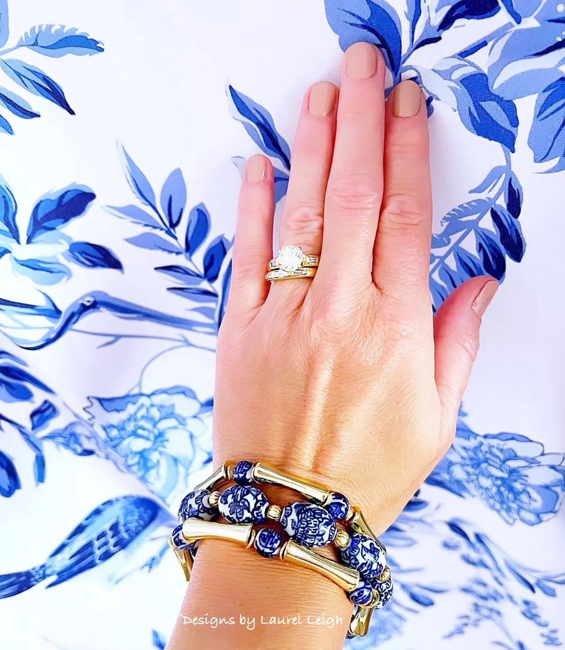 Acrylic Bamboo Chinoiserie Bracelet - 2 Styles