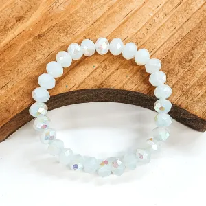 Buy 3 for $10 | Crystal Beaded Stacker Bracelet in White AB