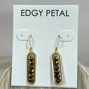 Copper Crystal Peapod Earrings