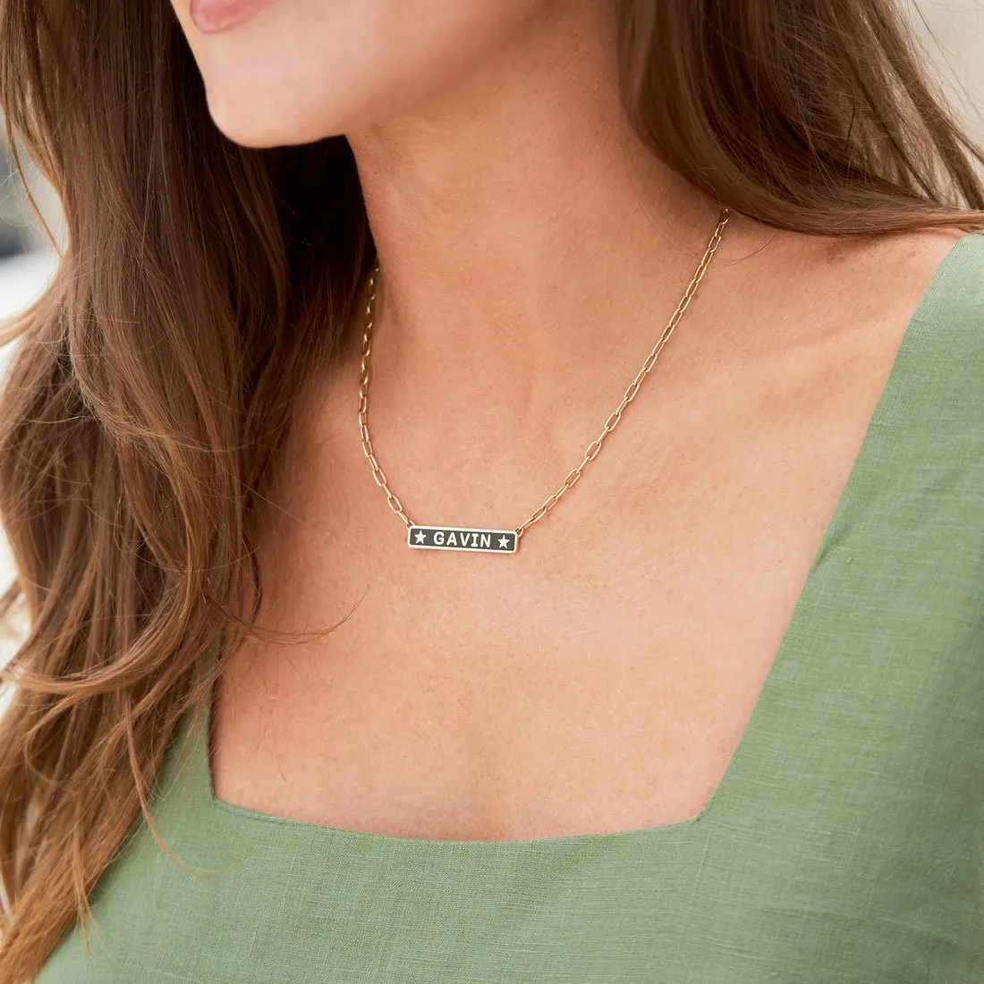 Custom Enamel ID Necklace