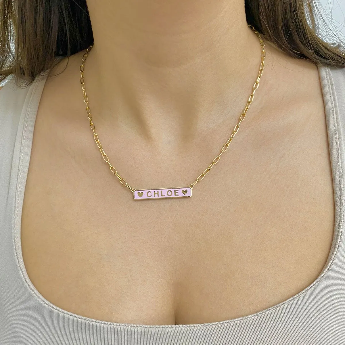 Custom Enamel ID Necklace