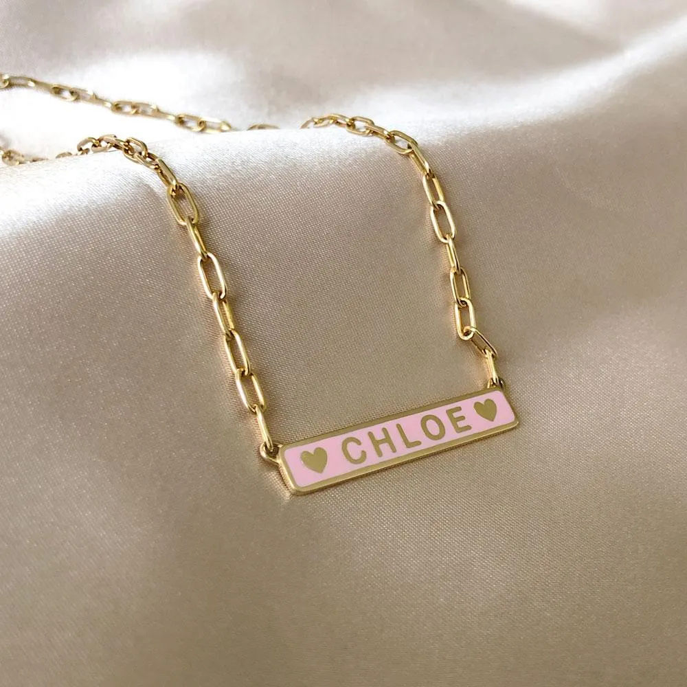 Custom Enamel ID Necklace