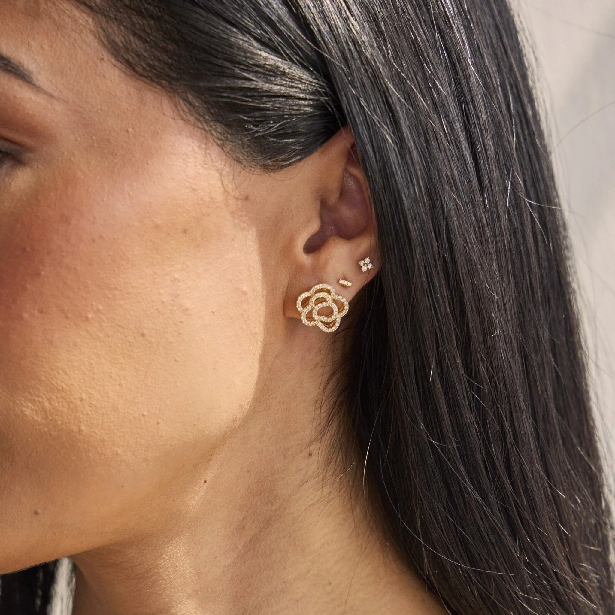 Diamond Rose Studs