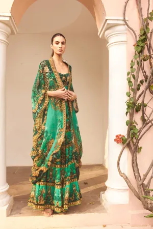 EMERALD LEOPARDESS MEDIUM CAPE