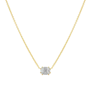 Emerald Shape Illusion Set Diamond Necklace