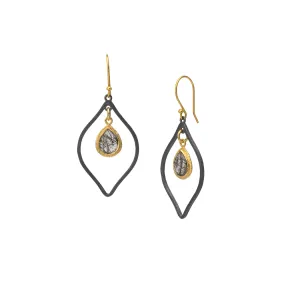 Faceted Black Quartz Earrings
