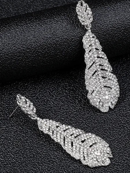 Feather Shape Necklace Earring Set