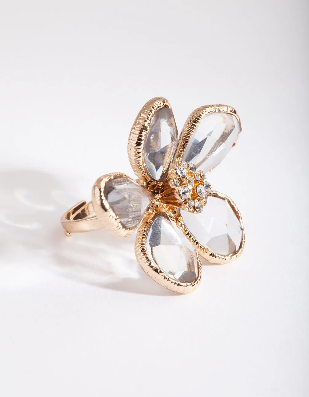 Gold Wire Wrap Flower Ring