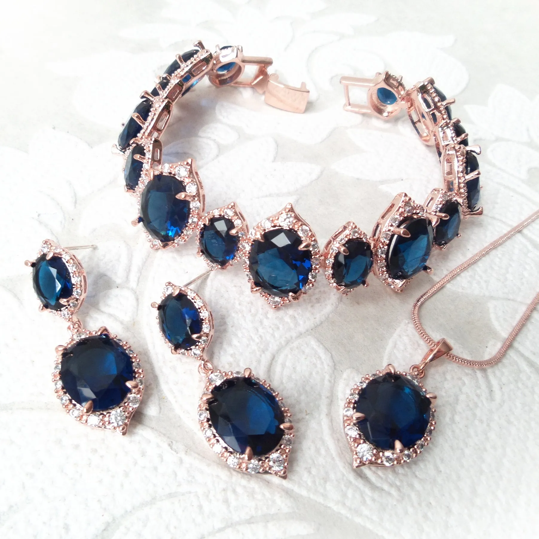 Grand Parure Bridal Jewelry Set for Victorian Bride or Prom