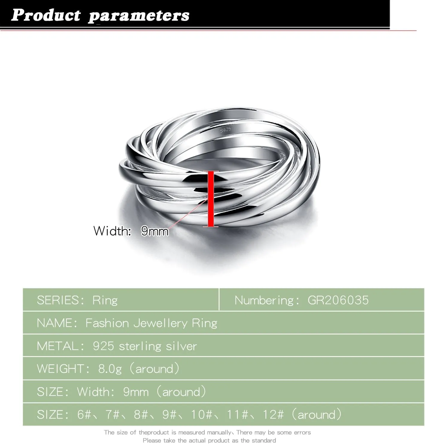 Minimalist 925 Sterling Silver Interlocking Silver Rings-Women Stacking Cross Rings in Silver/Gold-Three/Five/Nine Row Ring Size 5#-13#-Promise Ring Jewelry for Love Gift