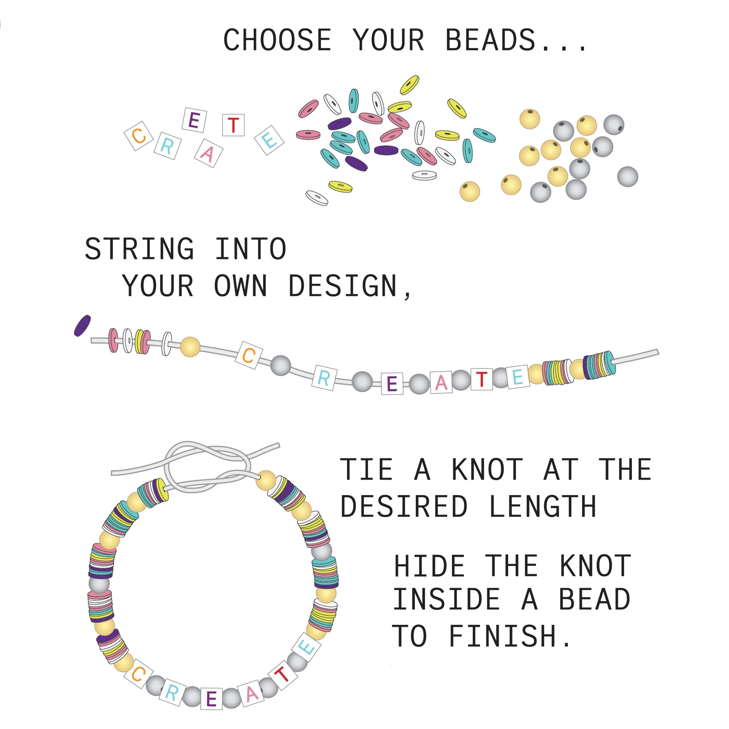 Multi Color LOVE Heart Jar DIY Bead Kit