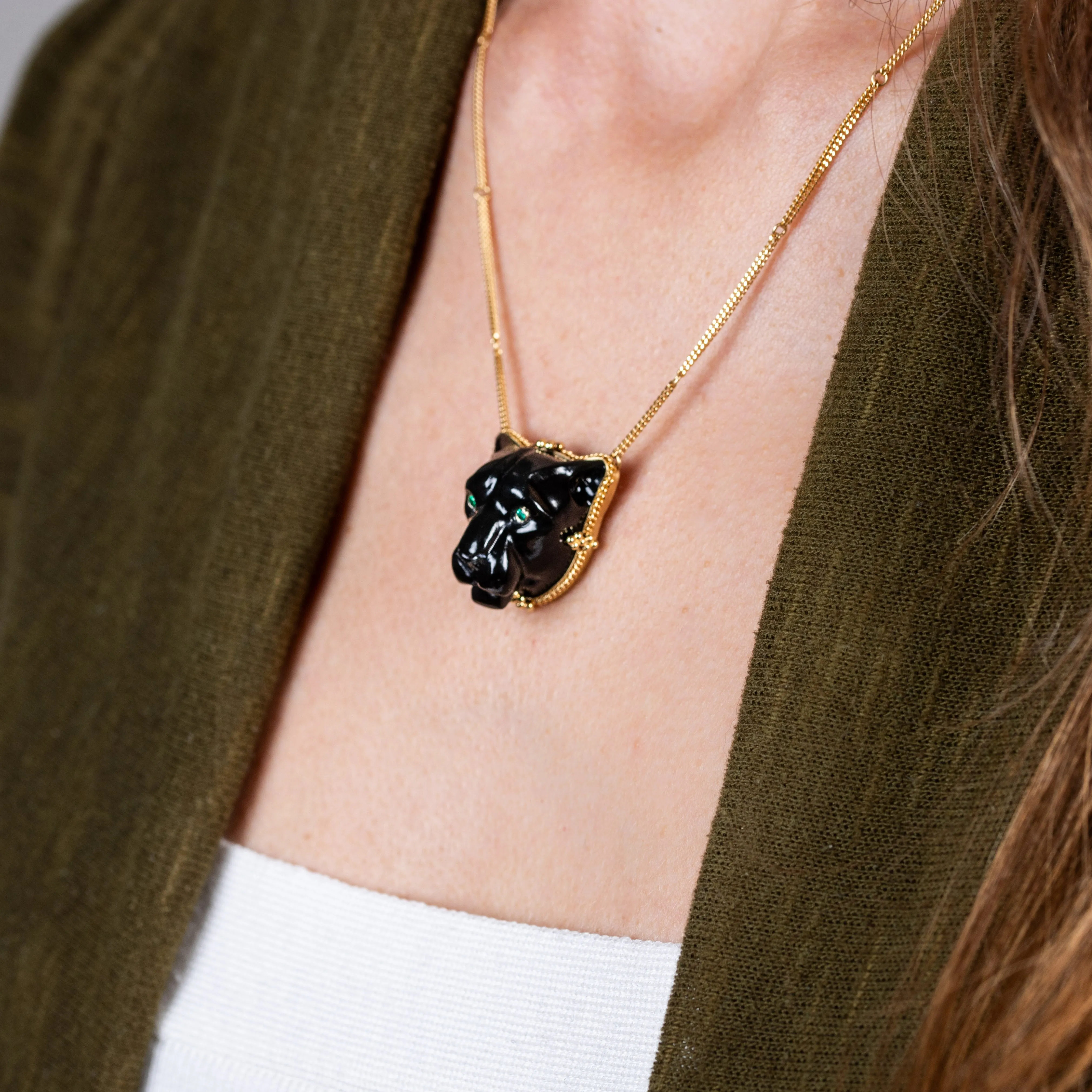 Obsidian Black Panther Necklace