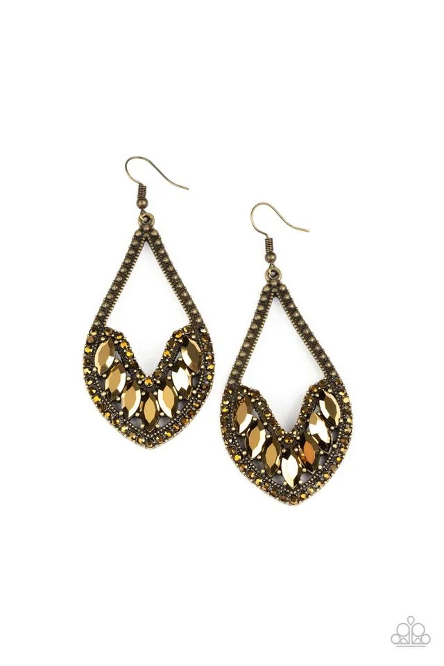 Paparazzi Earring ~ Ethereal Expressions - Brass