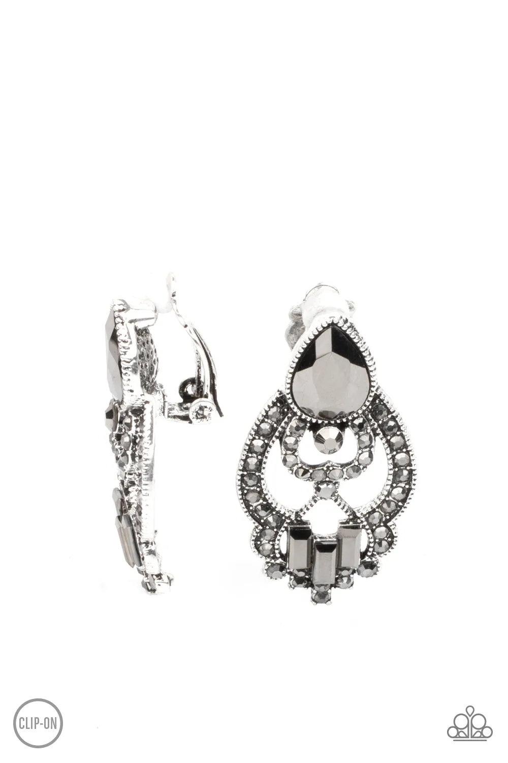 Paparazzi Glamour Gauntlet - Silver Clip-on Earrings