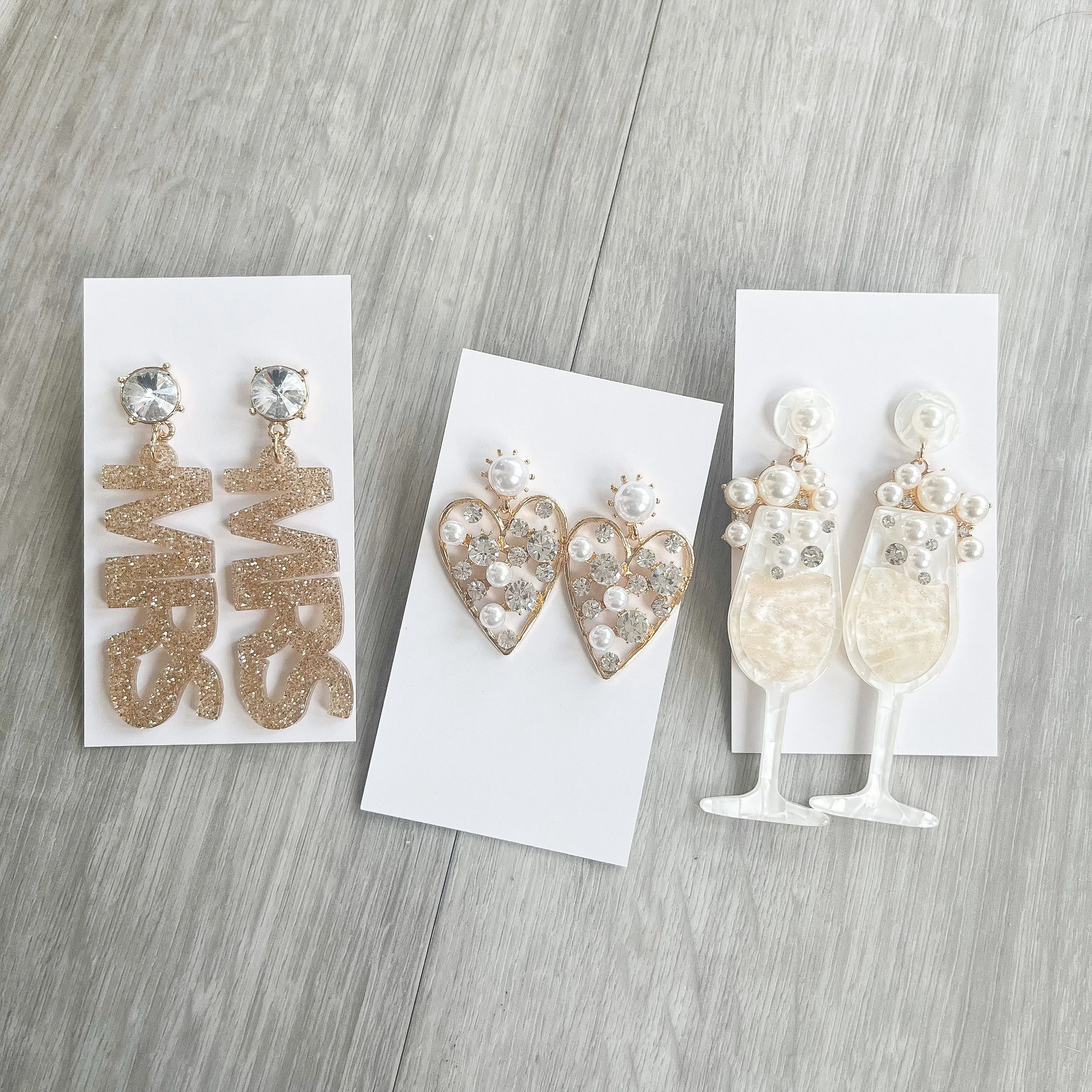 Pearl Champagne Statement Earrings
