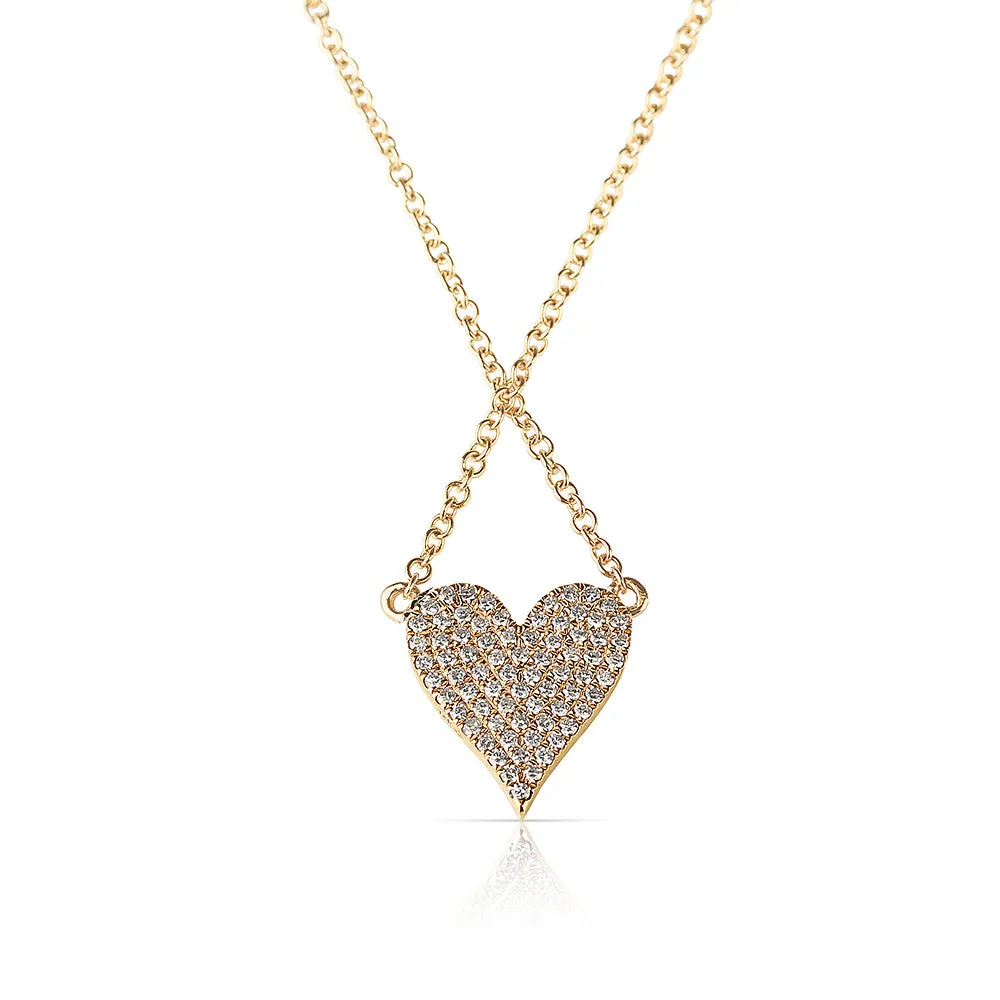 REVERSIBLE WHITE DIAMOND AND EMERALD HEART NECKLACE