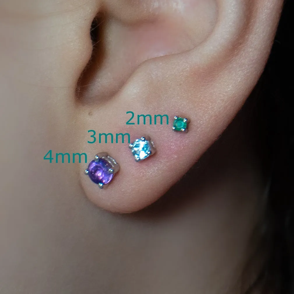 Sapphire 925 Sterling Silver September Birthstone Earrings