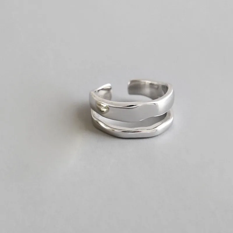 Silver Color Minimalist Irregular Twined Finger Rings