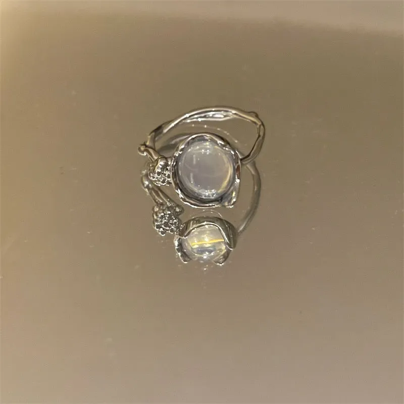 Silver Color Minimalist Irregular Twined Finger Rings