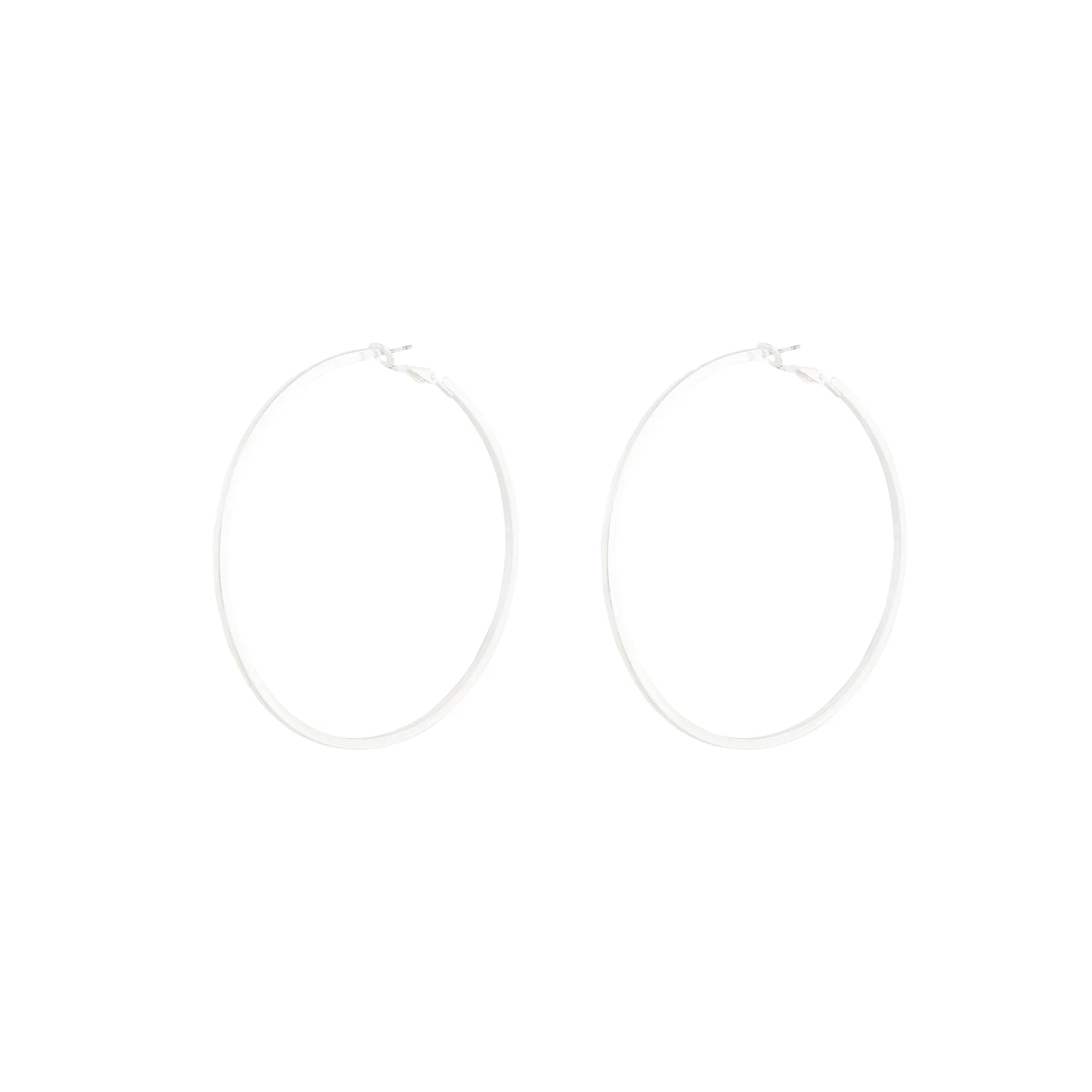 Silver Square Hoop Earring