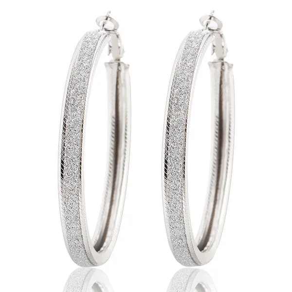 Vintage Scrub Round Earring Trendy Statement Gold & Silver Earrings Women Jewlery